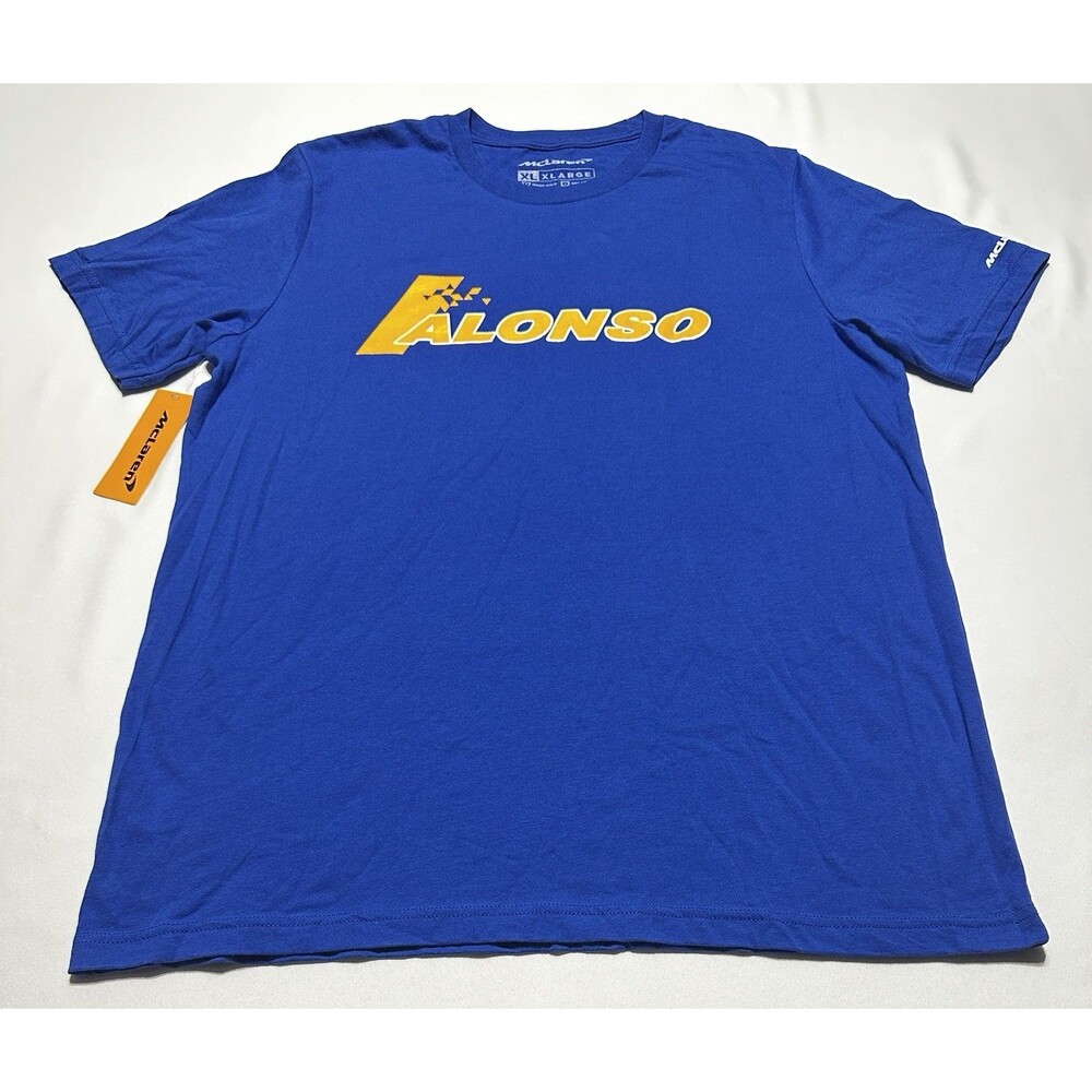 McLaren Shirt Fernando Alonso Indycar Formula 1 Racing Blue Mens Size XL NWT New